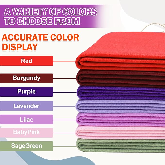 XSEINO Purple Large Felt Fabric 108" X 36 ", 1.4 mm Thick Soft Felt Fabric Sheet - Image 5