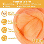 Peanut Color Wool Roving, 3.5oz Felting Wool, Soft Wool Batting - Image 2