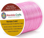 Mandala Crafts 18 Gauge Pink Anodized Aluminum Craft Wire, 100 FT | Colored by MandalaCrafts