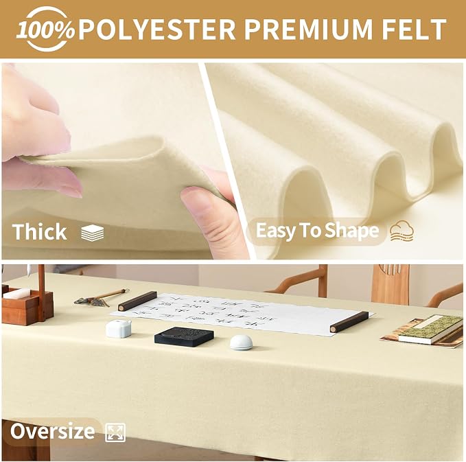 Ivory Felt Fabric Sheet 108" X 36", 1.4mm Thick Large Soft Durable Flexible - Image 5