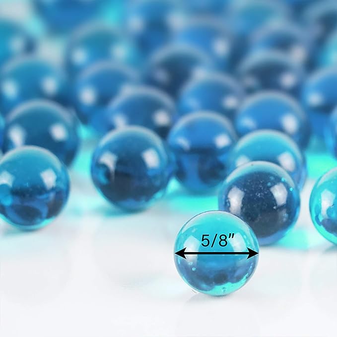 CYS EXCEL Light Blue Glass Gemstone Vase Filler Aquarium Round Marble Beads - Image 3