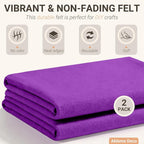 Purple Felt Fabric Sheets 18" x 18" 1.6mm Soft Craft Felt Squares | Soft Precut - Image 3