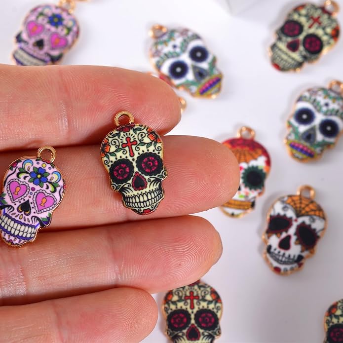 Bulk Gold Enamel Charms for Jewelry Making, Colorful Metal Charms Pendant for - Image 5