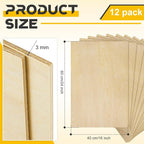 Juexica 12 Pcs 16" X 24"x 1/8" Basswood Craft Sheets, 3mm Plywood Board Wood - Image 2
