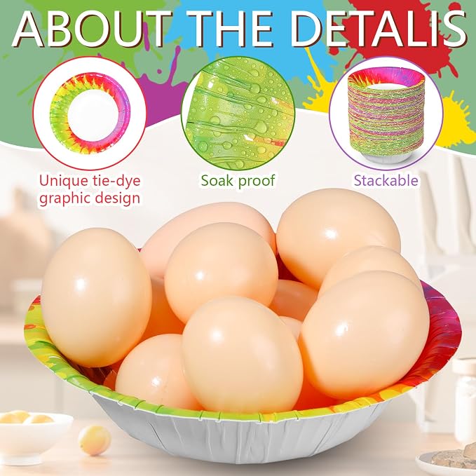 Hsei 100 Pack Paper Bowl, 9 oz/270 ml, Disposable, Leak Proof, - Image 3