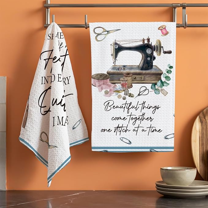 Quilters Gifts Kitchen Towels, Sewing Quilting Lovers Gifts Kitchen Towels - Image 3