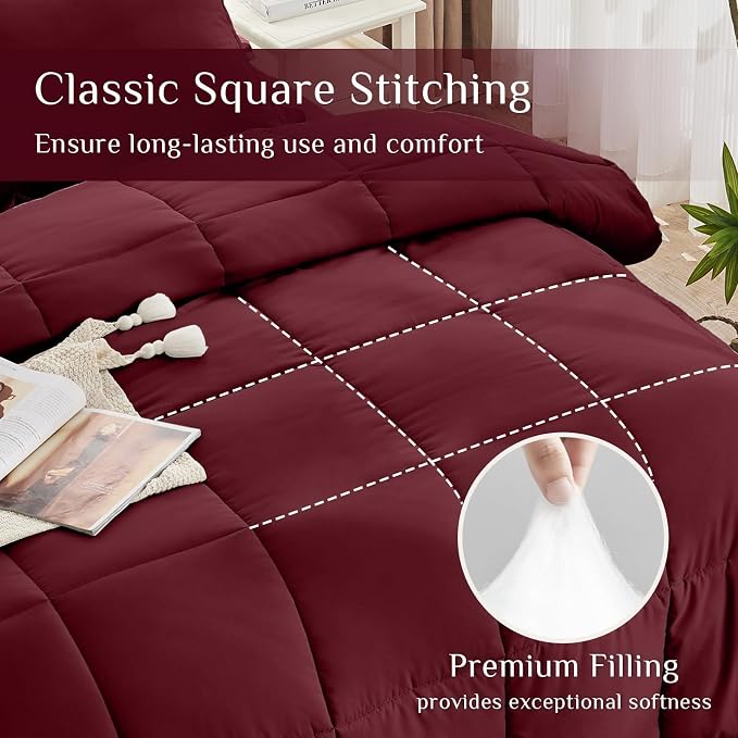 JOLLYVOGUE King Comforter Set, Ultra-Soft Bed in a Bag King Size 7 Pieces - Image 3