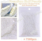 qiipii 7500PCS 2mm Small White AB Round Half Round Pearls - Image 2