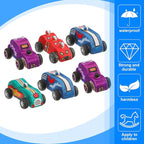 Sumind 12 Pieces Wood DIY Car Toys Unfinished Wooden Cars Paintable Race Cars - Image 3