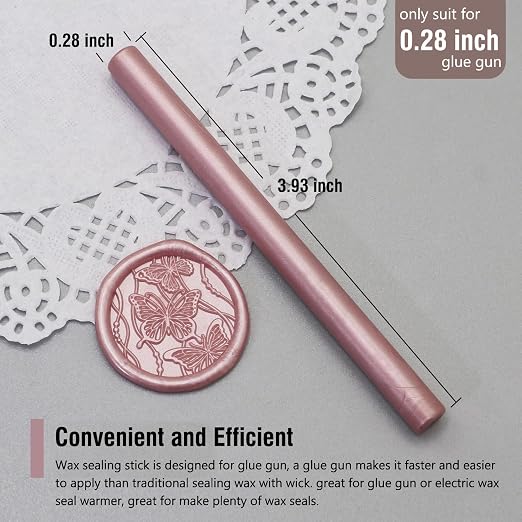 60pcs Wax Seal Sticks, Rose Gold Sealing Wax Sticks, HOSEALING Glue Gun Wax - Image 3