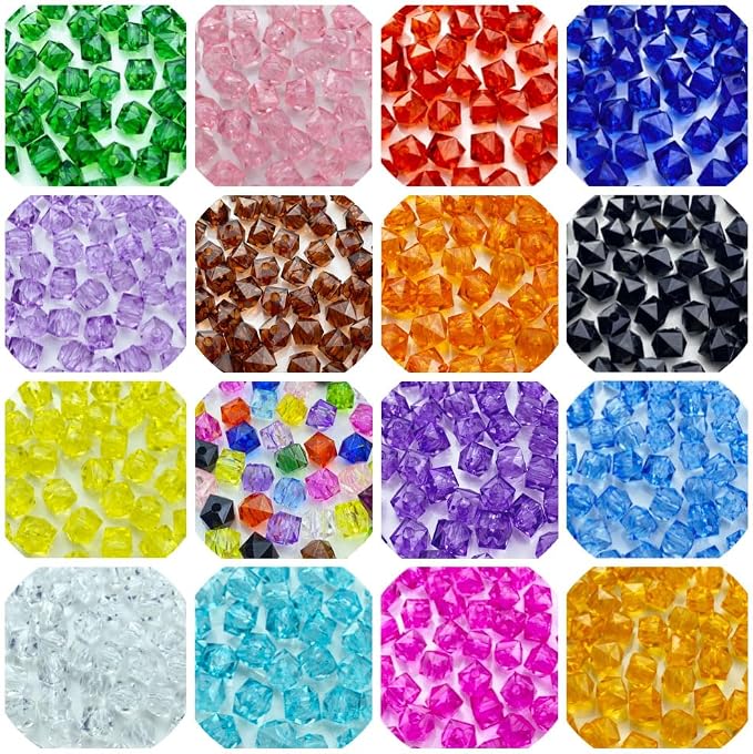 100pcs 12mm Acrylic Cube Faceted Beads Colorful Square Plastic Spacer Beads - Image 6