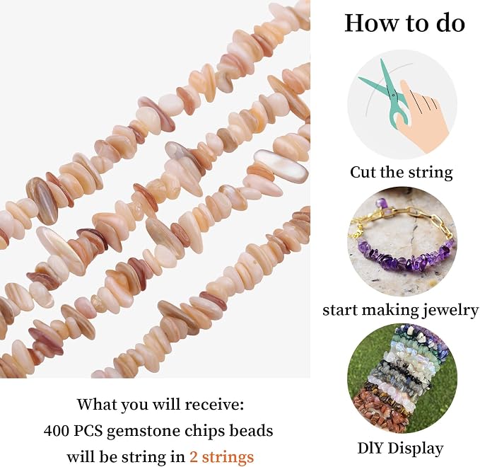 400pcs Natural Chip Shell Beads - Image 9