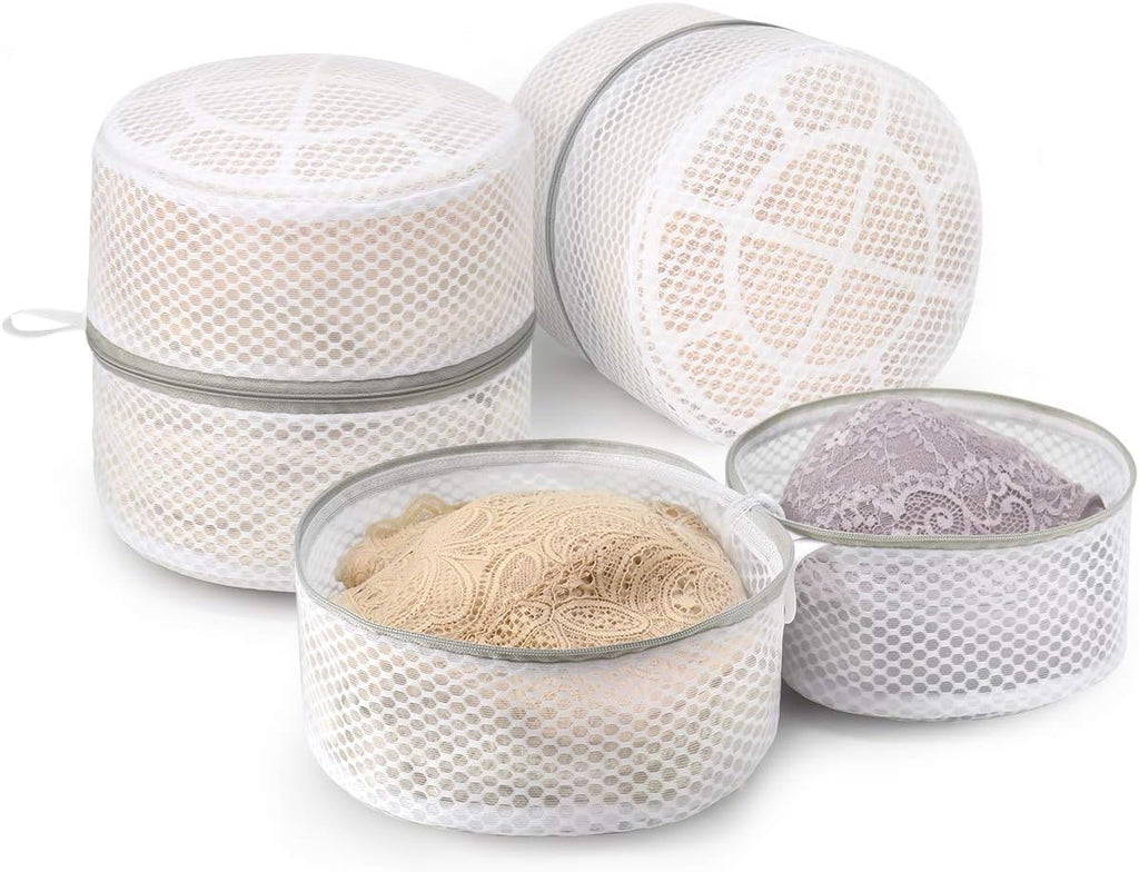 Muchfun 3Pcs Bra Wash Bags, Honeycomb Mesh Laundry Bags for Delicates, Lingerie, Intimates and Underwear 8 x 8 x 8 Inches