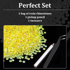 1500pcs 6mm Resin Rhinestones Bulk, Lemon Yellow AB Flatback Round Jelly - Image 4