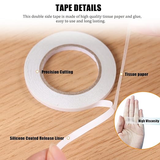 Double Sided Tape for Crafts, Double-Sided Tape for Arts, Scrapbook Supplies - Image 3