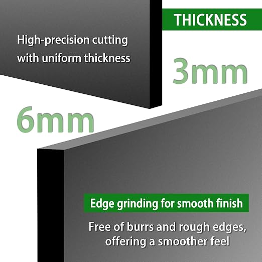 Matte Black Cast Acrylic Sheets 18 x 24 x 1/8 inch Thick 3mm Frosted Black - Image 3