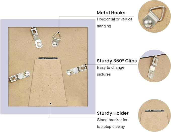 4x4 Picture Frame with Real Glass, Wooden cute 4 x 4 Photo Frame with Wavy Mat - Image 4