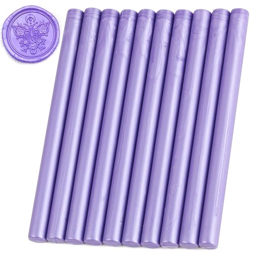 Pearl Purple Sealing Wax Sticks, HOSEALING 10pcs Glue Gun Sealing Wax Sticks by HOSEALING