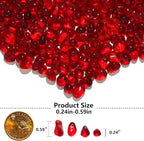 QYGL 0.55LB Red Clear Glass Pebbles, Tumbled Sea Glass Stones - Image 3