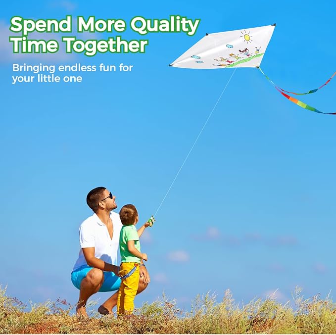 B bangcool DIY Kids Kite Blank Kites Making Painting White Paper Blank Kites - Image 4