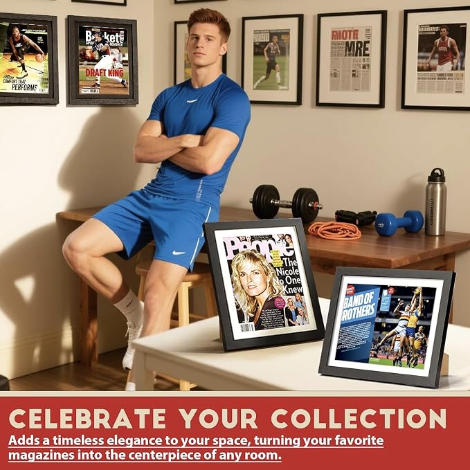 JupDec Sports Magazine Frame 4 Pack, Premium Wood Display Case - Image 7