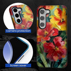 Case for Samsung Galaxy S23 Plus Case, Vintage Floral Girly Design Hybrid Dual - Image 2