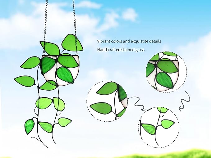 Lolitarcrafts Faux Plant Stained Glass Window Hangings | Real Stained Glass - Image 6