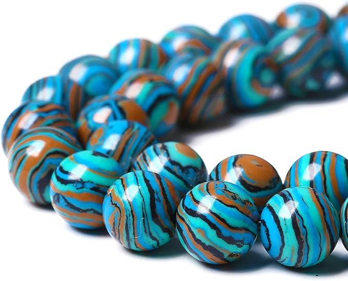 90PCS 4mm Natural Blue Malachite Stone Beads Round Loose Gemstone Beads - Image 3