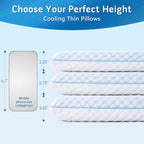 Thin Pillow for Sleeping, Cooling Gel Flat Pillow for Stomach and Back Sleepers - Image 8