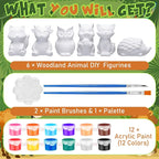 Gemscream 6 Sets Animal Painting Craft Kits Wild Animal Ceramics to Paint - Image 3