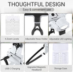 YOCTOSUN Magnifying Glass with Light, Rechargeable Headband Magnifier with 6 - Image 4