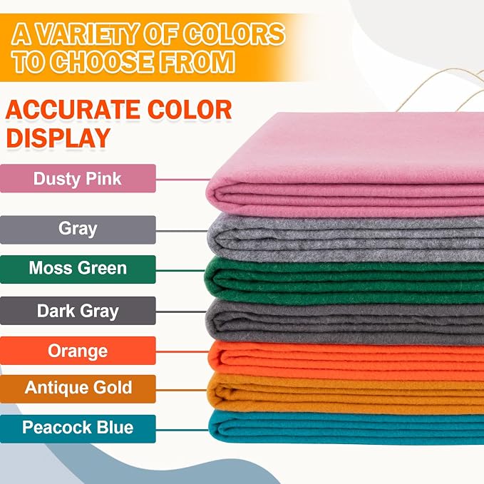 XSEINO Antique Gold Large Felt Fabric 72" X 36 ", 1.4 mm Thick Soft Felt Fabric - Image 5