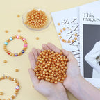 DUQGUHO Orange Pearl Beads for Crafts 6mm Plastic Pearl Beads - Image 5