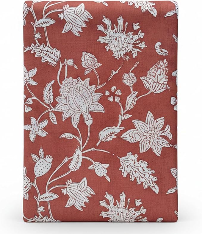 E-Tailor® Hand-Block Printed Pre-Cut Cotton Fabric Ideal by E-Tailor