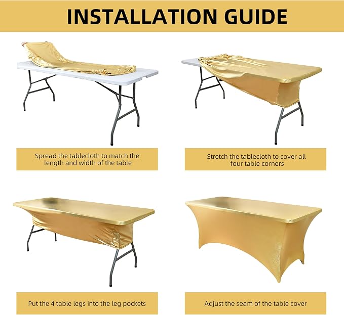 2-Pack 4ft Spandex Table Covers - Image 5