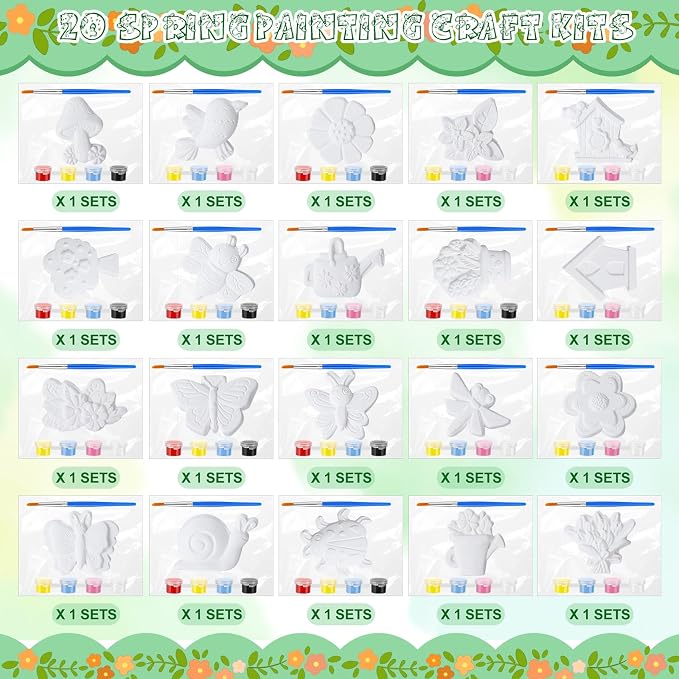 JellyArch 20 Set Spring DIY Painting Kit Ceramic to Paint Your Own Flowers Bee - Image 3