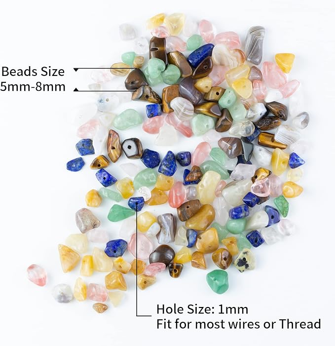 Crystal Chips with Holes for Jewelery Making 5mm-8mm Natural Gemstone Beads - Image 6