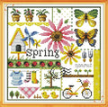 Awesocrafts Cross Stitch Kits, Four Seasons of Spring Easy Patterns Cross by Awesocrafts
