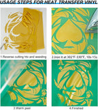 guangyintong Heat Transfer Vinyl Gold HTV Rolls, Glossy Surface Gold HTV Vinyl - Image 4