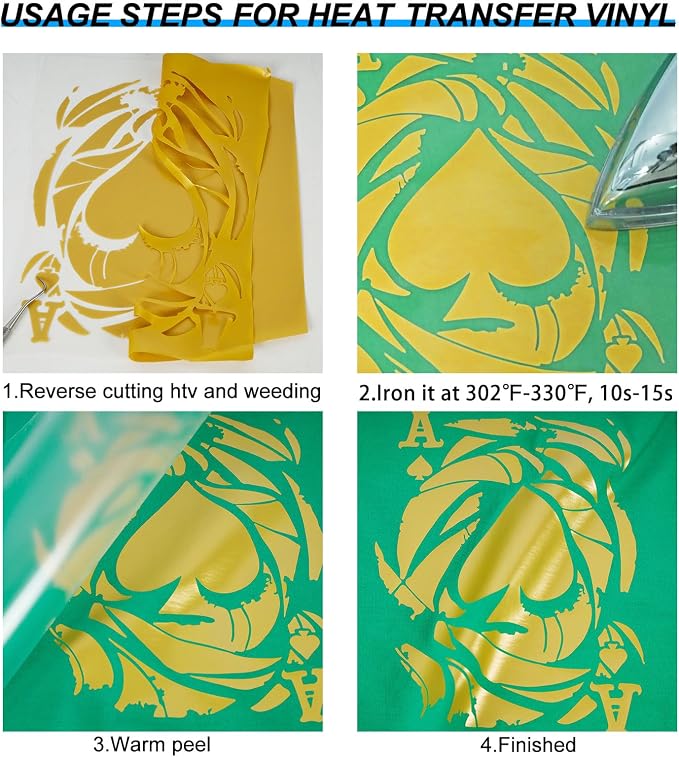 guangyintong Heat Transfer Vinyl Gold HTV Rolls, Glossy Surface Gold HTV Vinyl - Image 4