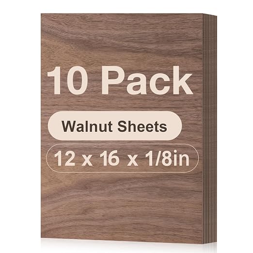 Rowood 10 Pack Walnut Plywood 1/8, 3mm Thick Unfinished Wood by RowoodAssembleArtDecorateLife