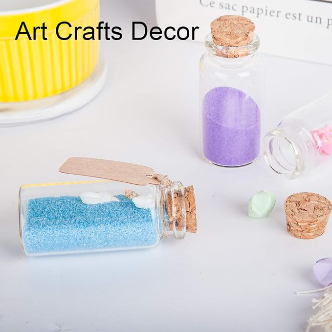 64PCS Cork Stoppers Glass Bottles, DIY Decoration Small Tiny Glass Jars Favors - Image 6