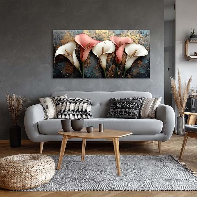 ZESTRILIA Luxury Calla Lily Canvas Wall Art, Modern Minimalist Glam Elegant - Image 8