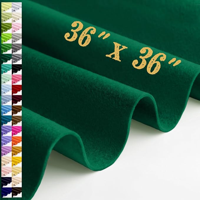 Large Felt Fabric Sheet 36 x 36 Inch, 1.6mm Thick | Soft nonwoven felt by MIGLORIA