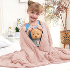 Pink Weighted Blanket Kids 5lbs, Cooling Heavy Throw Blanket by BETU