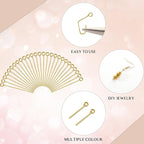 Junkin 1400 Pcs Eye Pins Mix Jewelry Findings 0.63 * 0.79 * 1.18 in Open Eye - Image 2