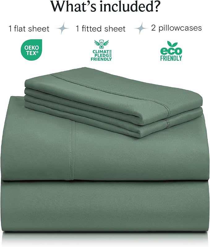 LuxClub 4 PC King Sheet Set, Breathable Luxury Bed Sheets, Deep Pockets 18" - Image 2
