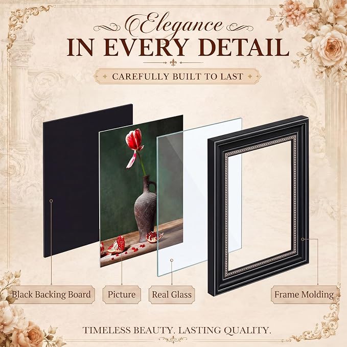 Wonderjune 7 Pcs 12x16, 8x10 and 6x8 Large French Vintage Gallery Wall Frames - Image 4