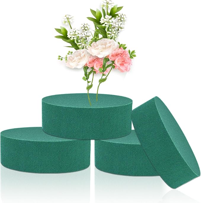Large Floral Foam Round 6'' SUPKING Flower Foam 4Pcs Florist Foam Blocks Wet by SupKing