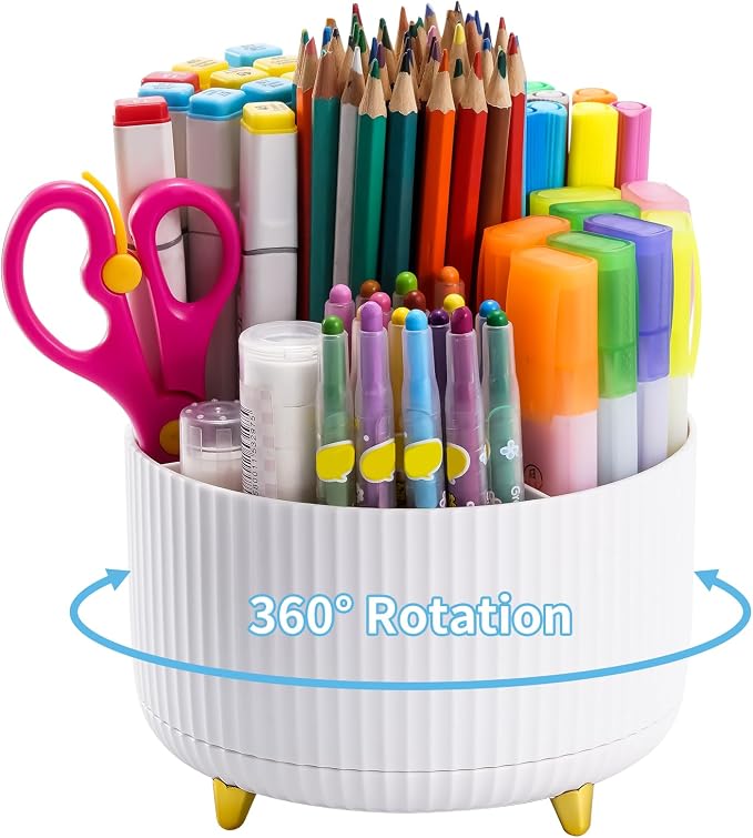 Marbrasse Desk Organizer, 360-Degree Rotating Pen Holder, Desk Organizers and by Marbrasse